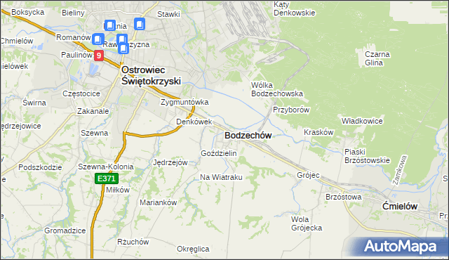 mapa Bodzechów, Bodzechów na mapie Targeo