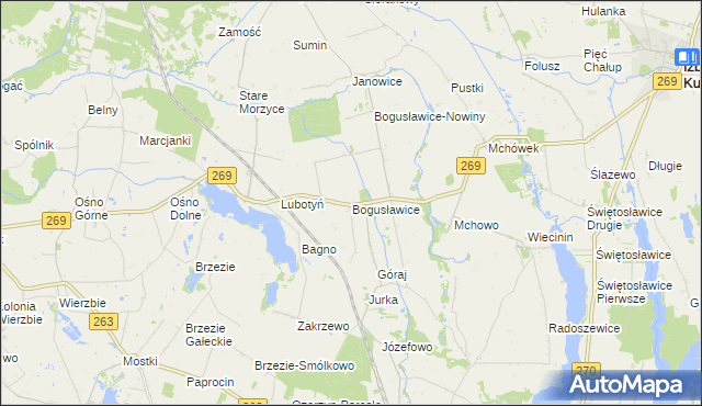 mapa Bogusławice gmina Babiak, Bogusławice gmina Babiak na mapie Targeo