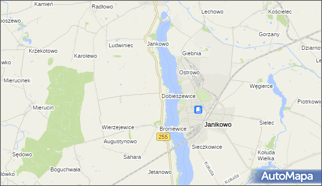 mapa Dobieszewice, Dobieszewice na mapie Targeo