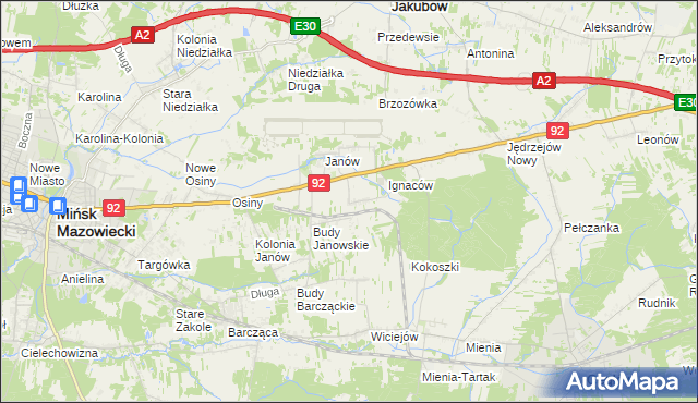 mapa Dziękowizna, Dziękowizna na mapie Targeo
