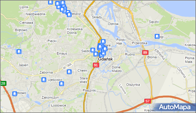 mapa Gdańska, Gdańsk na mapie Targeo