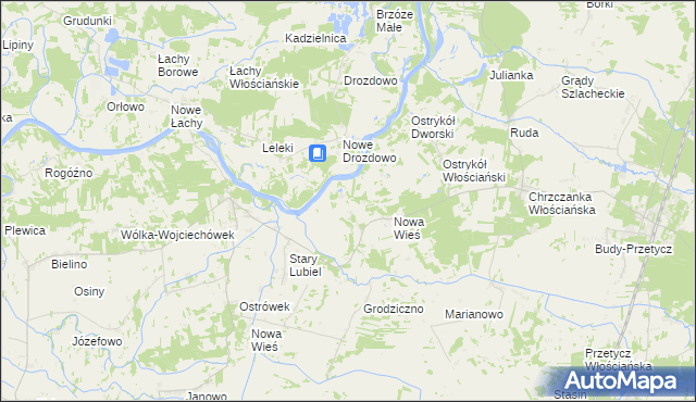 mapa Grądy Zalewne, Grądy Zalewne na mapie Targeo
