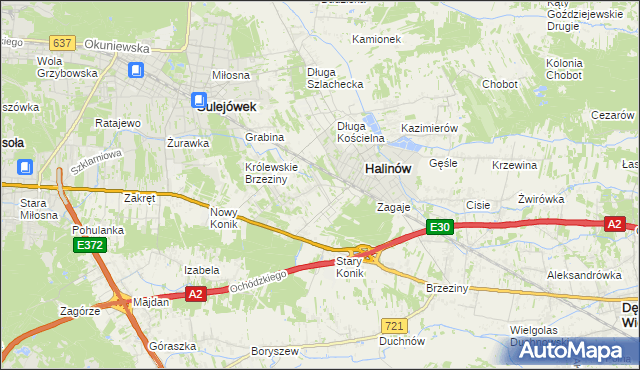 mapa Hipolitów gmina Halinów, Hipolitów gmina Halinów na mapie Targeo