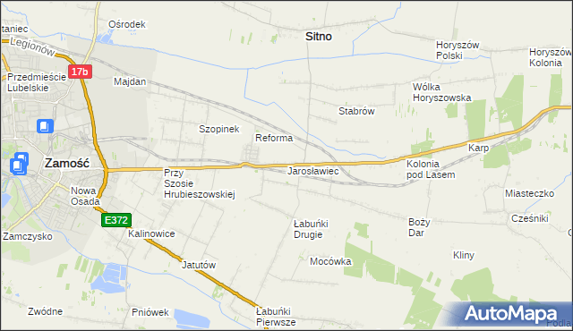 mapa Jarosławiec gmina Sitno, Jarosławiec gmina Sitno na mapie Targeo
