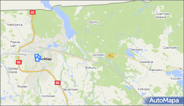mapa Jurkiszki, Jurkiszki na mapie Targeo