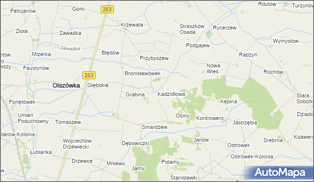 mapa Kadzidłowa, Kadzidłowa na mapie Targeo
