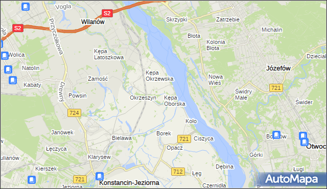 mapa Kępa Oborska, Kępa Oborska na mapie Targeo