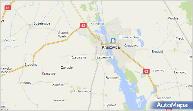 mapa Łagiewniki gmina Kruszwica, Łagiewniki gmina Kruszwica na mapie Targeo