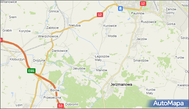 mapa Łagoszów Mały, Łagoszów Mały na mapie Targeo