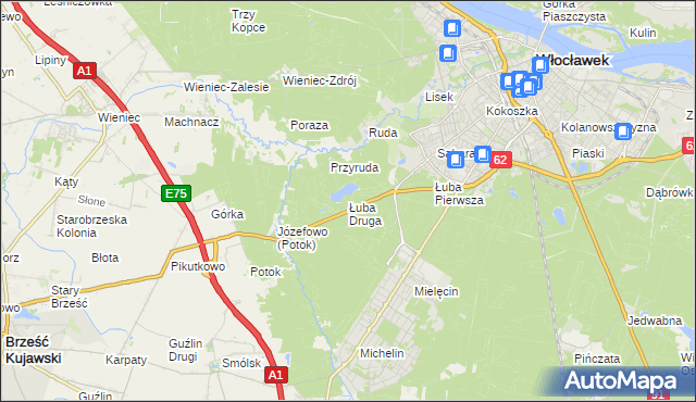 mapa Łuba Druga, Łuba Druga na mapie Targeo