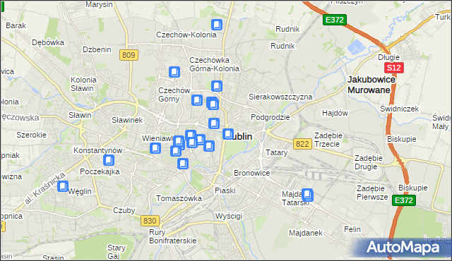 mapa Lublina, Lublin na mapie Targeo