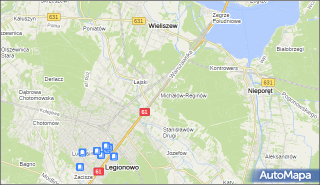 mapa Michałów-Reginów, Michałów-Reginów na mapie Targeo