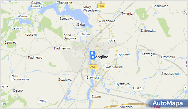 mapa Mogilno, Mogilno na mapie Targeo