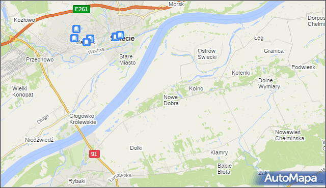 mapa Nowe Dobra gmina Chełmno, Nowe Dobra gmina Chełmno na mapie Targeo
