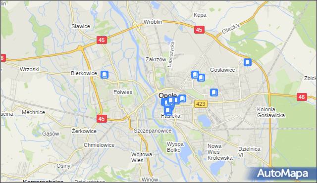 mapa Opola, Opole na mapie Targeo