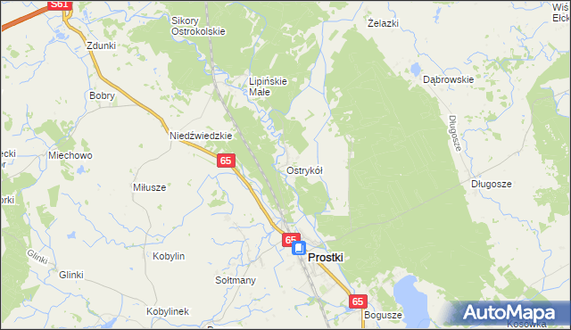 mapa Ostrykół, Ostrykół na mapie Targeo
