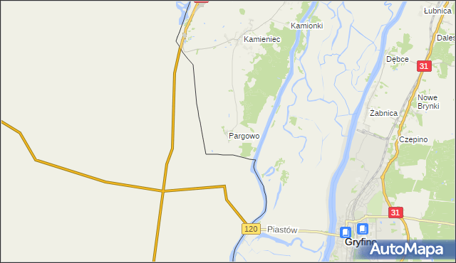 mapa Pargowo, Pargowo na mapie Targeo