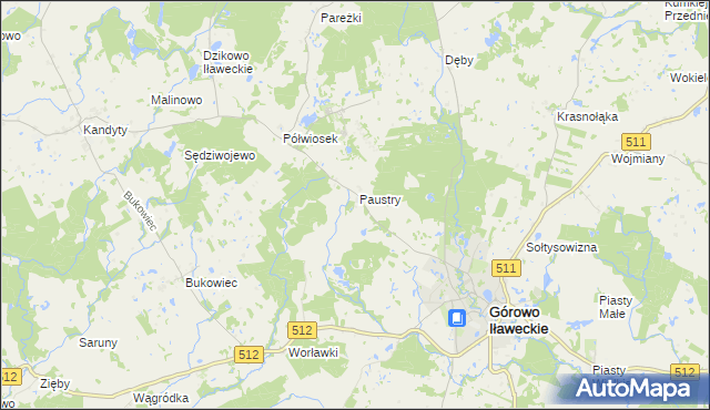 mapa Paustry Osada, Paustry Osada na mapie Targeo