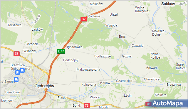 mapa Podlaszcze, Podlaszcze na mapie Targeo