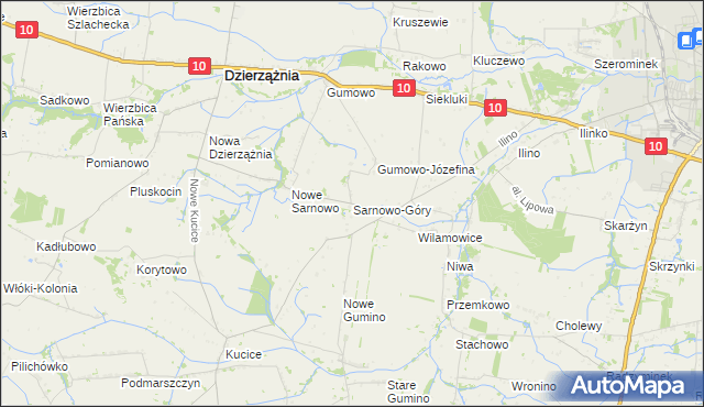 mapa Sarnowo-Góry, Sarnowo-Góry na mapie Targeo