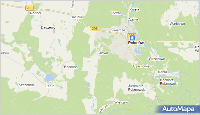mapa Smugi gmina Polanów, Smugi gmina Polanów na mapie Targeo
