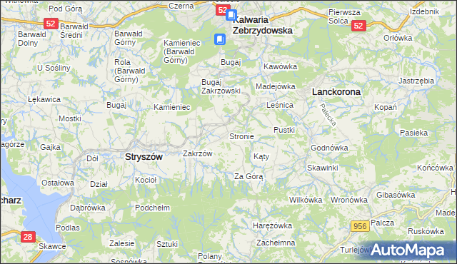 mapa Stronie gmina Stryszów, Stronie gmina Stryszów na mapie Targeo