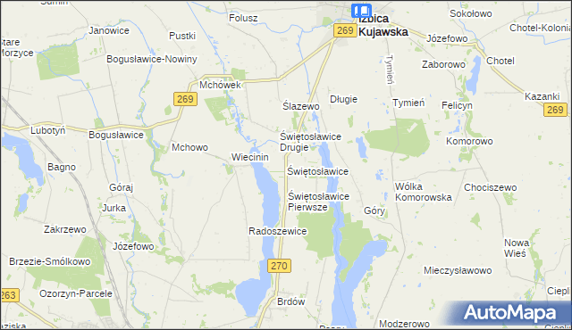 mapa Świętosławice, Świętosławice na mapie Targeo
