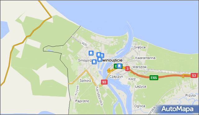 mapa Świnoujście, Świnoujście na mapie Targeo