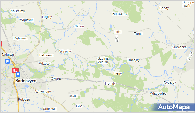 mapa Szylina Wielka, Szylina Wielka na mapie Targeo