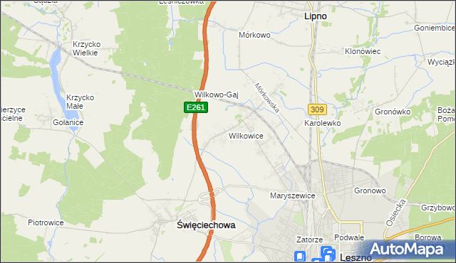 mapa Wilkowice gmina Lipno, Wilkowice gmina Lipno na mapie Targeo