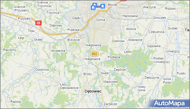 mapa Żółków gmina Jasło, Żółków gmina Jasło na mapie Targeo
