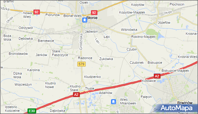 mapa Żukówka, Żukówka na mapie Targeo