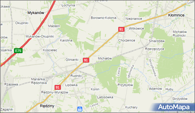 mapa Michałów Rudnicki, Michałów Rudnicki na mapie Targeo
