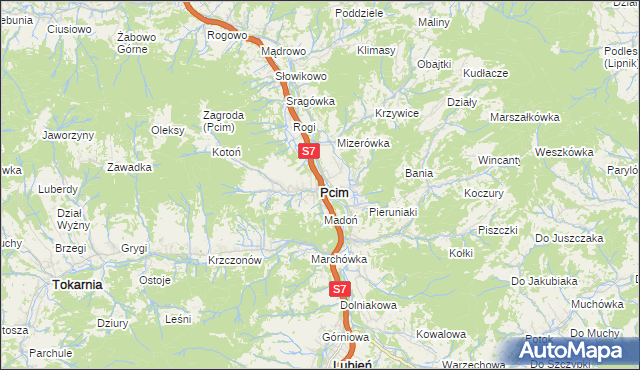 mapa Pcim, Pcim na mapie Targeo