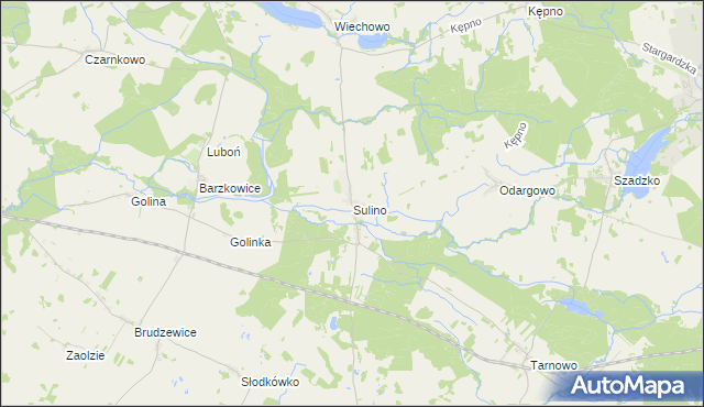 mapa Sulino gmina Marianowo, Sulino gmina Marianowo na mapie Targeo