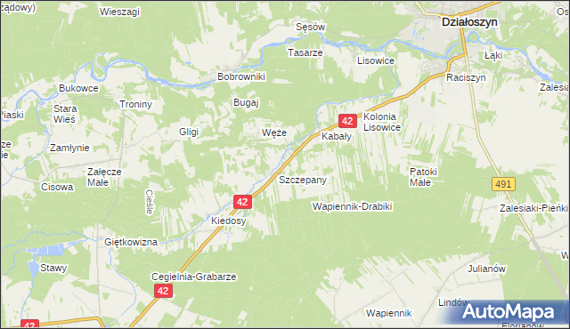 mapa Draby, Draby na mapie Targeo