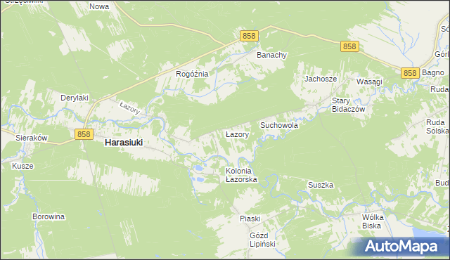 mapa Łazory, Łazory na mapie Targeo