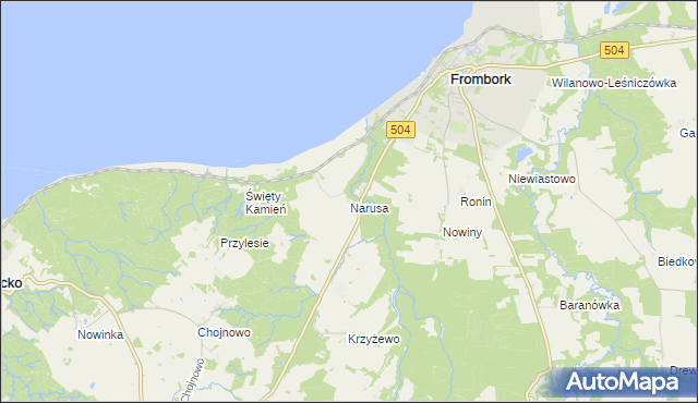 mapa Narusa, Narusa na mapie Targeo