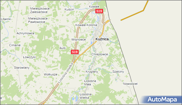 mapa Chreptowce, Chreptowce na mapie Targeo