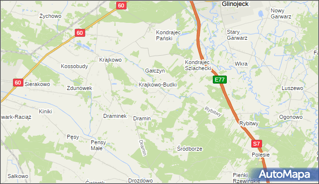 mapa Kruszenica, Kruszenica na mapie Targeo