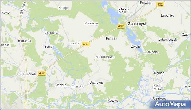 mapa Mateuszewo, Mateuszewo na mapie Targeo