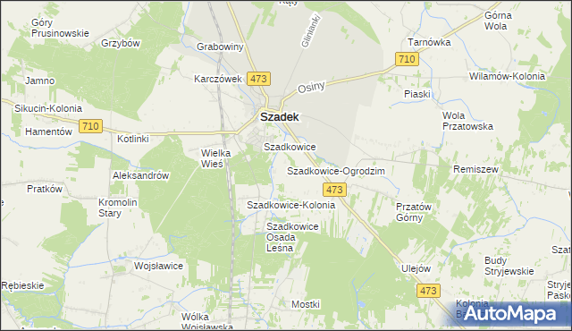 mapa Szadkowice-Ogrodzim, Szadkowice-Ogrodzim na mapie Targeo