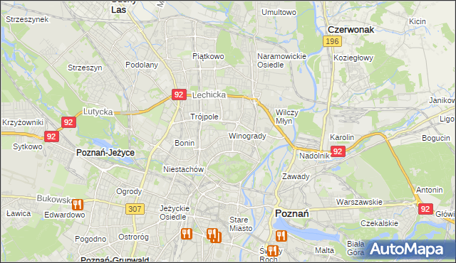 mapa Winogrady, Winogrady na mapie Targeo