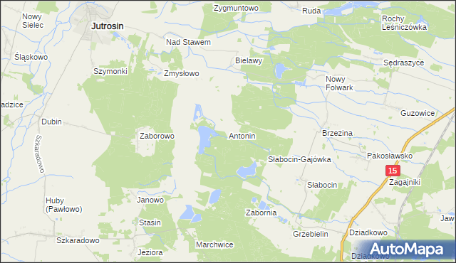 mapa Antonin gmina Cieszków, Antonin gmina Cieszków na mapie Targeo