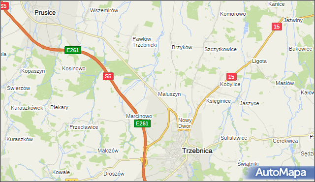 mapa Małuszyn, Małuszyn na mapie Targeo