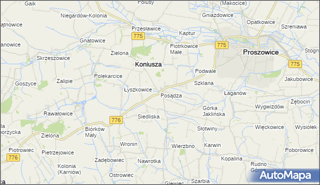 mapa Posądza, Posądza na mapie Targeo