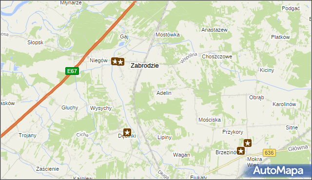mapa Adelin gmina Zabrodzie, Adelin gmina Zabrodzie na mapie Targeo