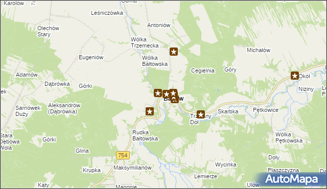 mapa Bałtów powiat ostrowiecki, Bałtów powiat ostrowiecki na mapie Targeo
