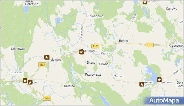 mapa Bedlno gmina Świdwin, Bedlno gmina Świdwin na mapie Targeo