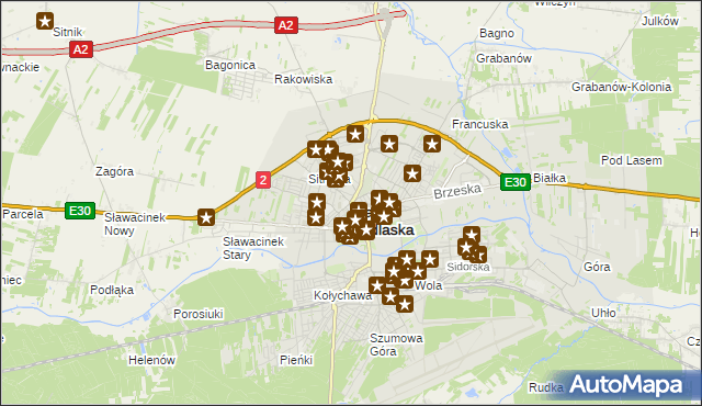 mapa Białej Podlaskiej, Biała Podlaska na mapie Targeo